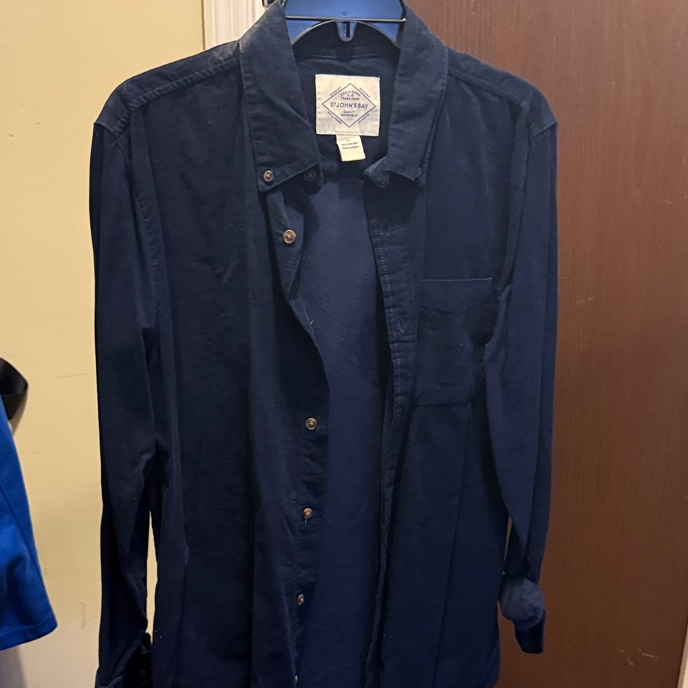 St. John's Bay Dark Blue Corduroy Shirt